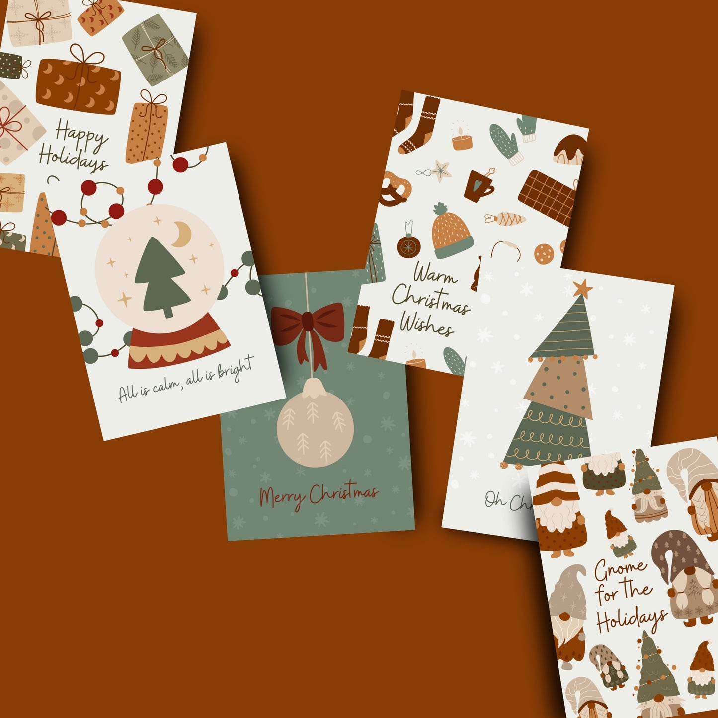 6 Pack- Cozy Neutral Christmas Cards