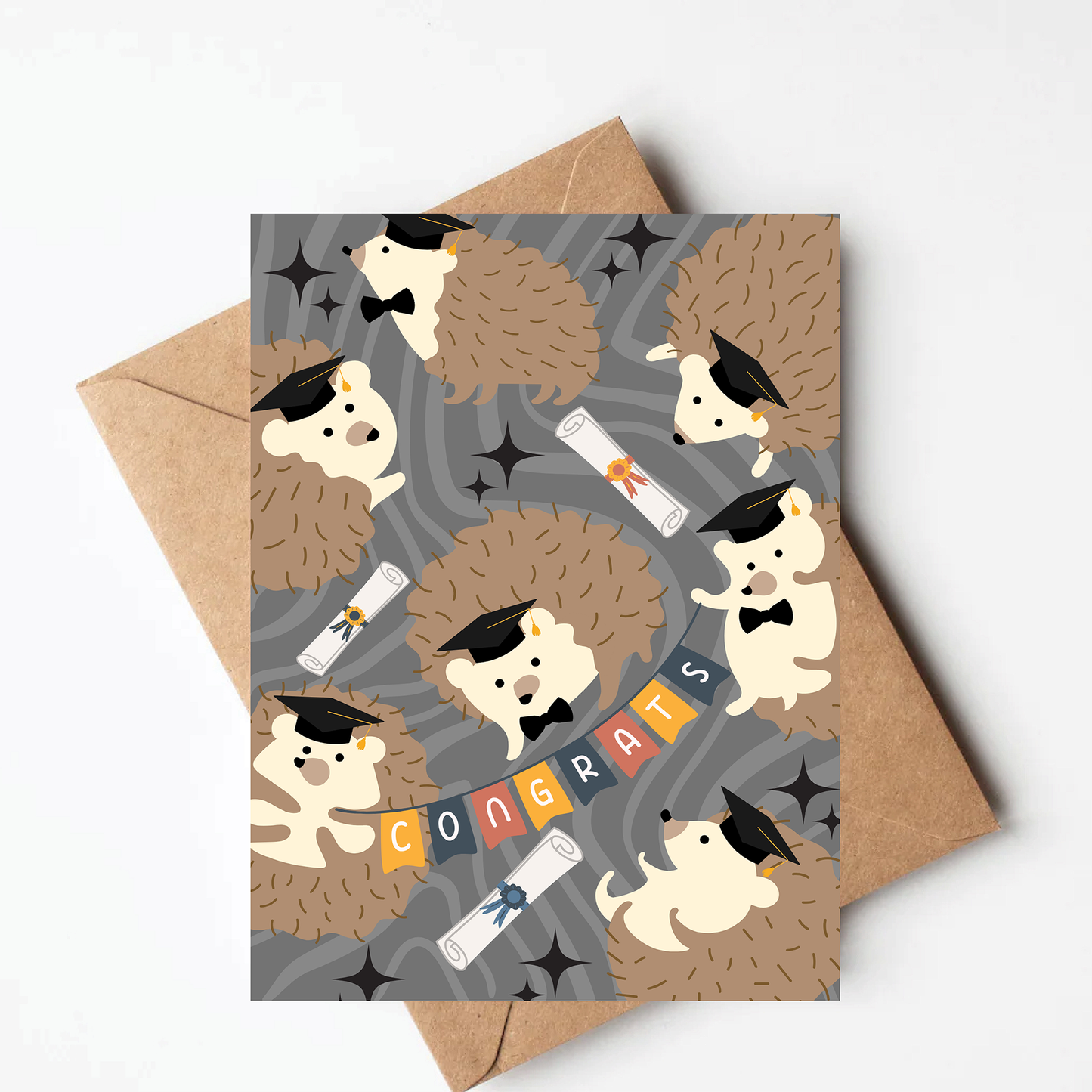 Hedgehog Graduation Card