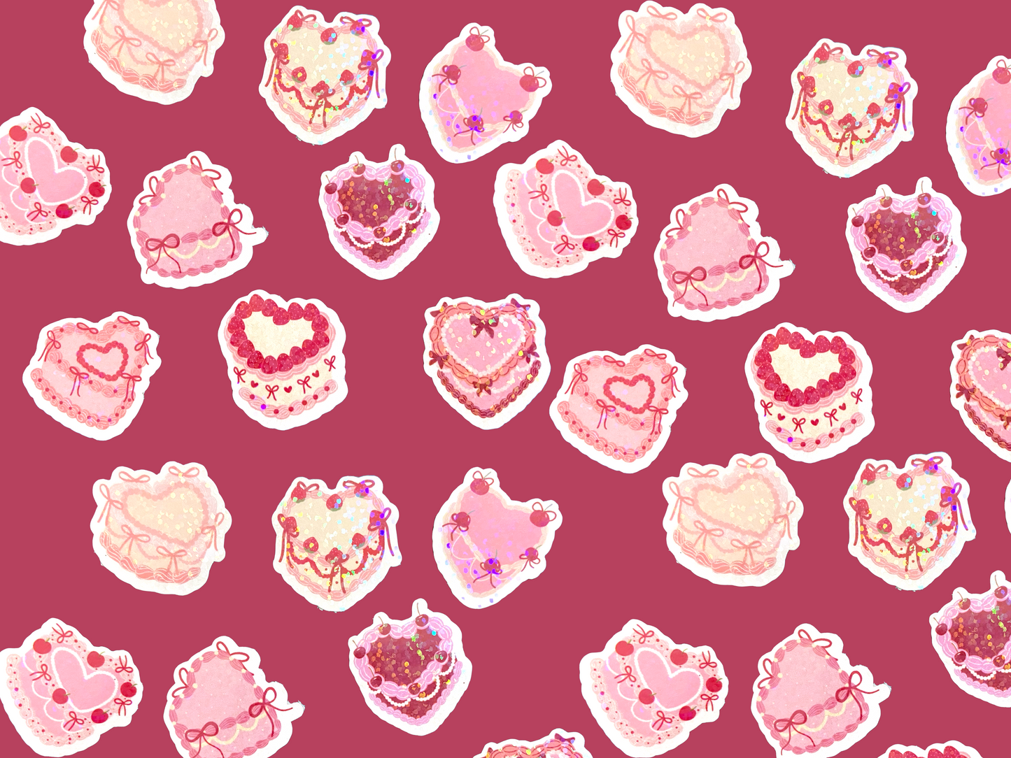 Mini vintage cake stickers