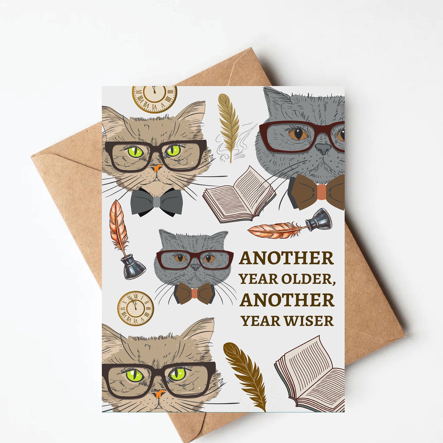 Wise cats birthday card
