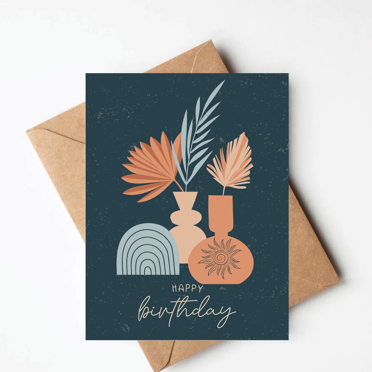 Boho plant birthday card