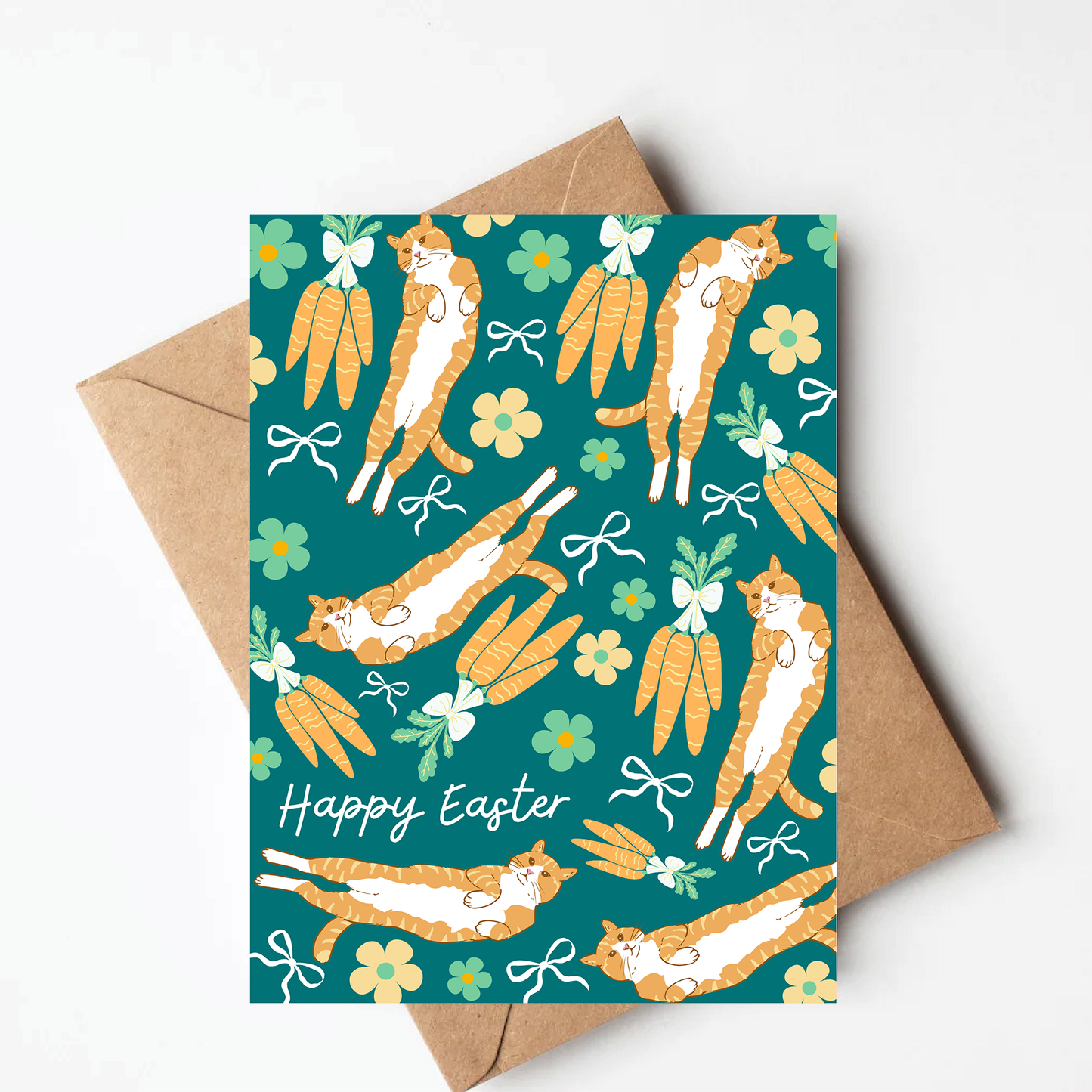 Cats & Carrots Easter Card