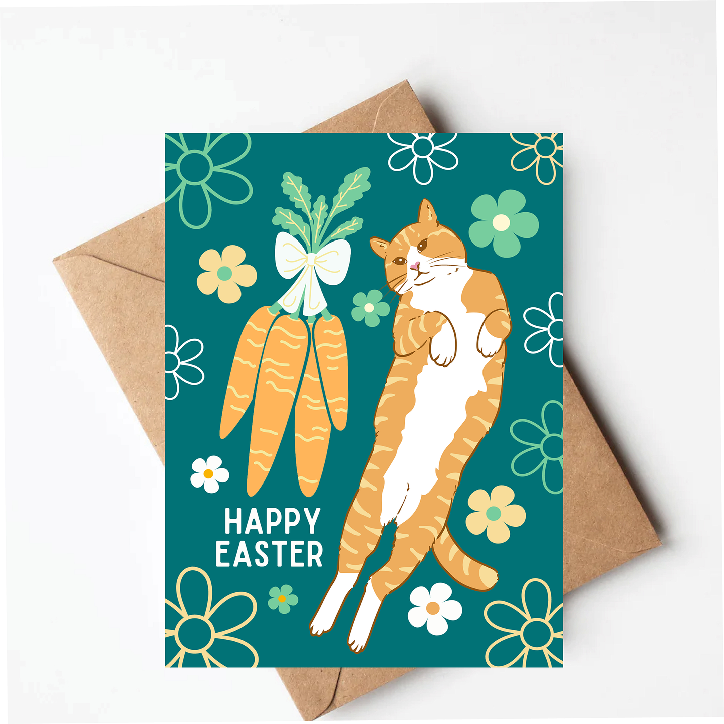 Orange Cat Easter Card