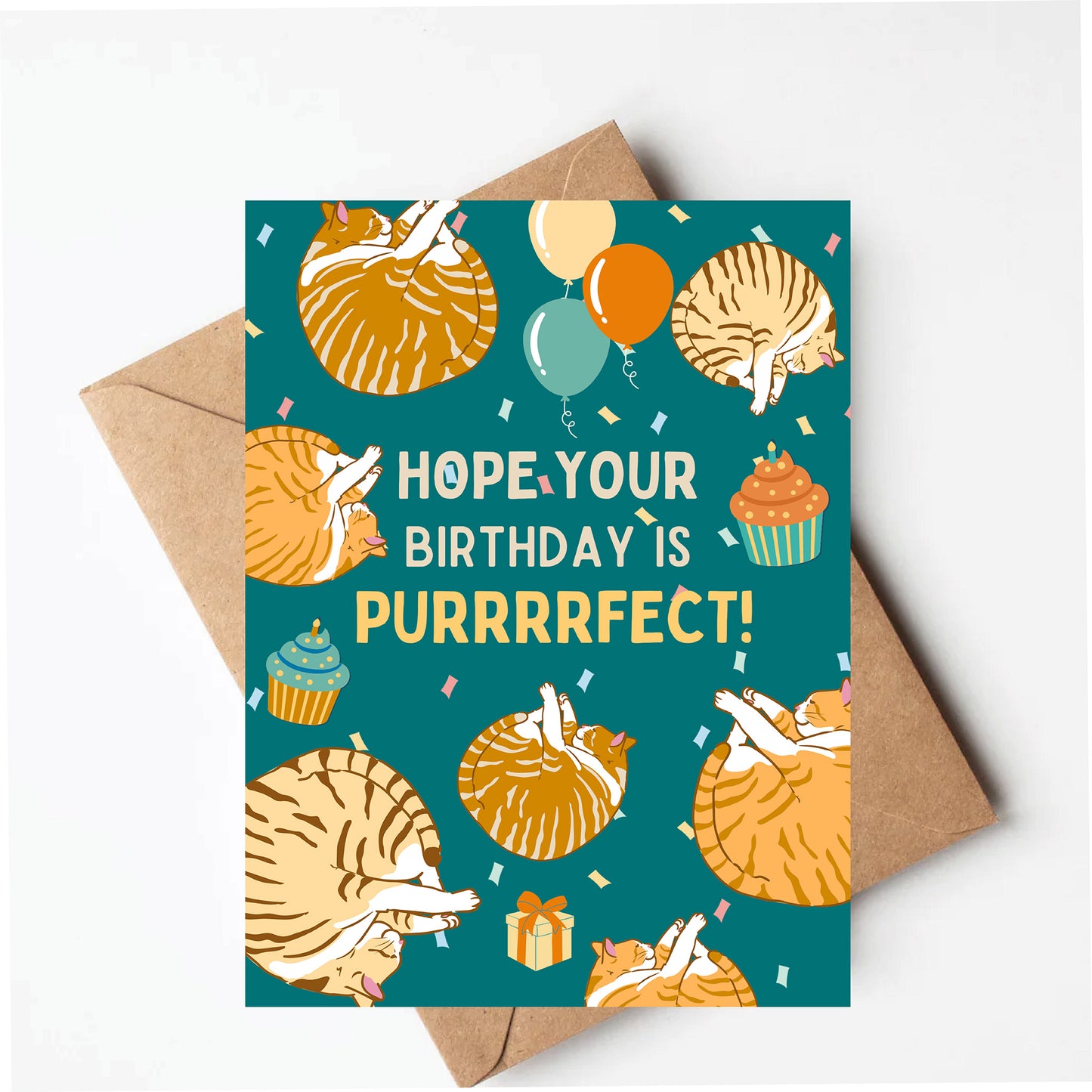 Sleeping cats birthday card