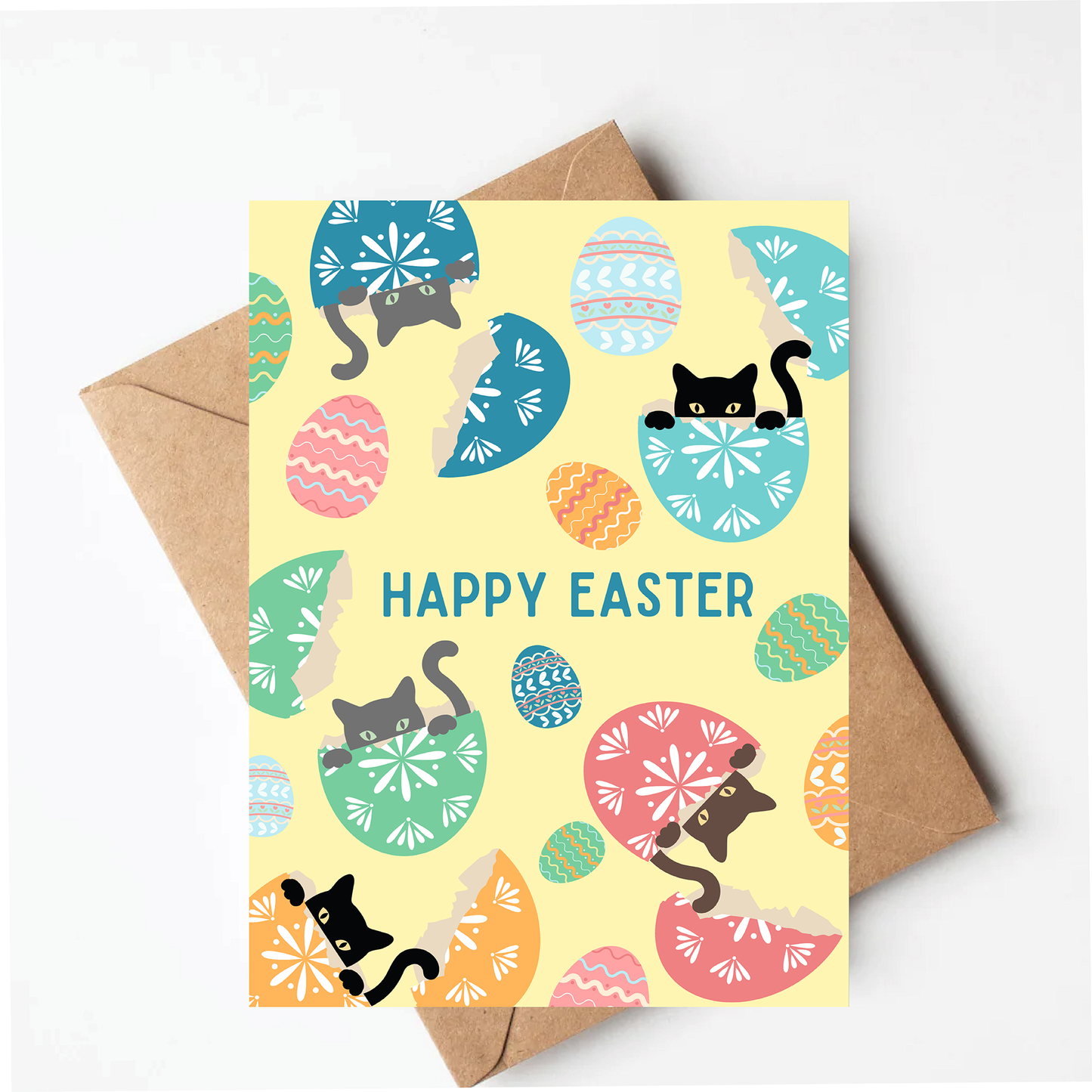 Black Cat Easter Card