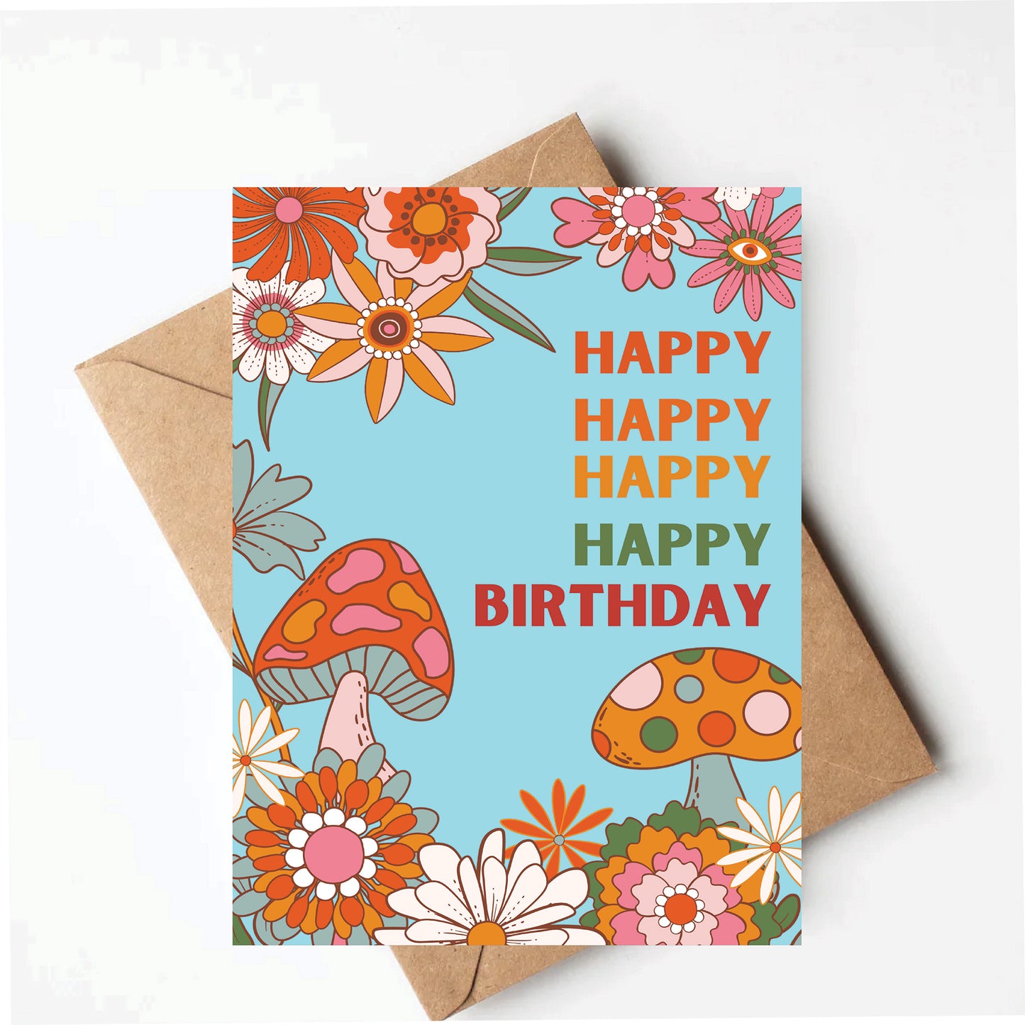 Groovy Mushroom Birthday Card