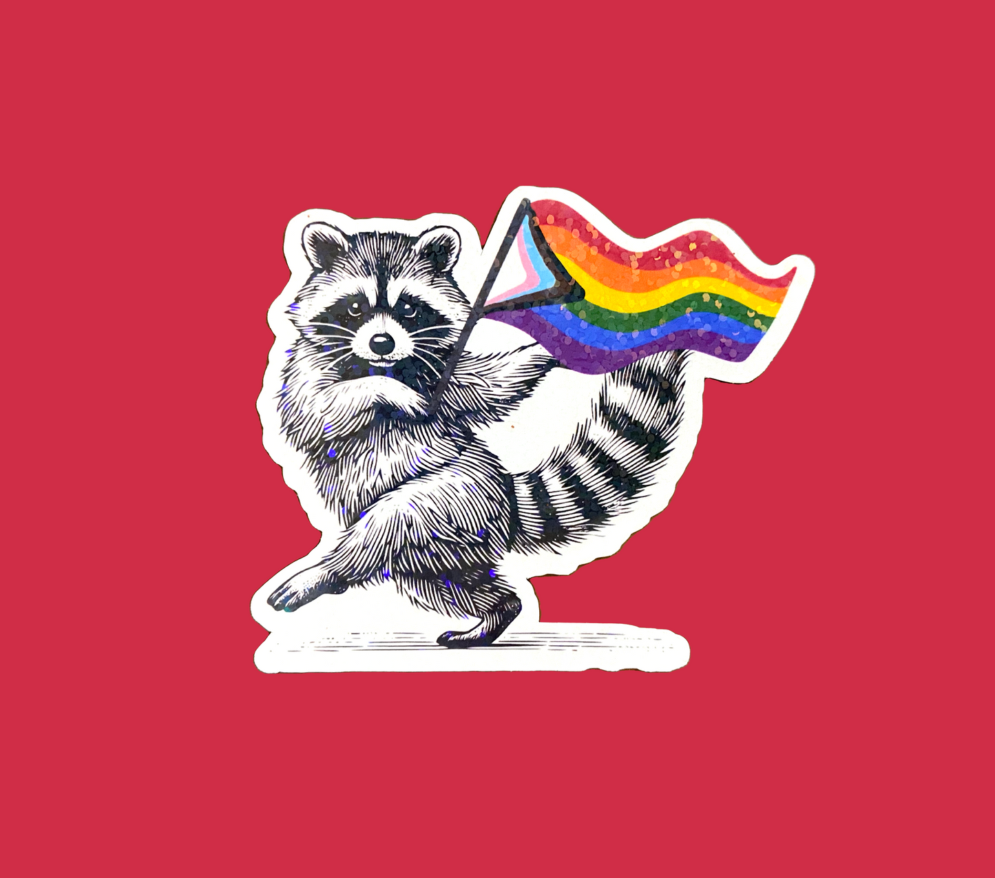 Raccoon Pride Flag Sticker