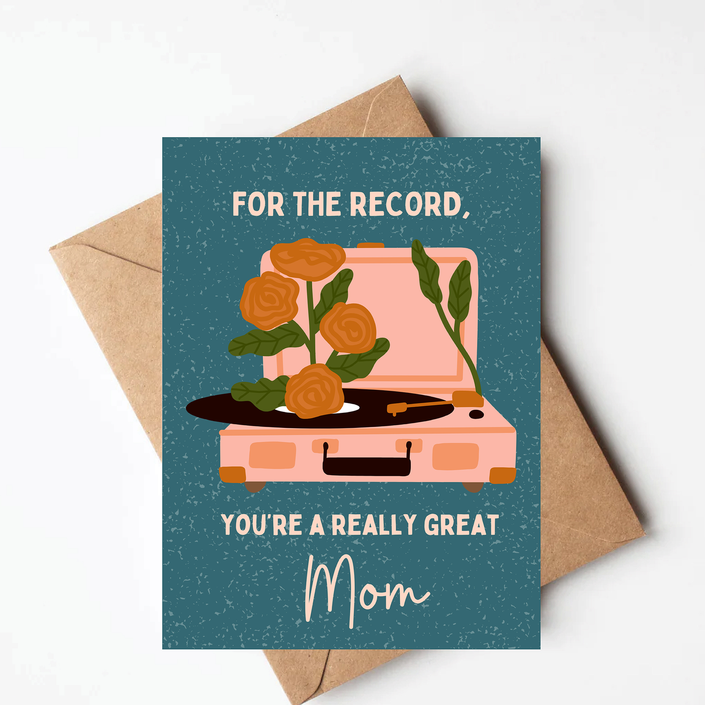 Record Player Mother's Day Card