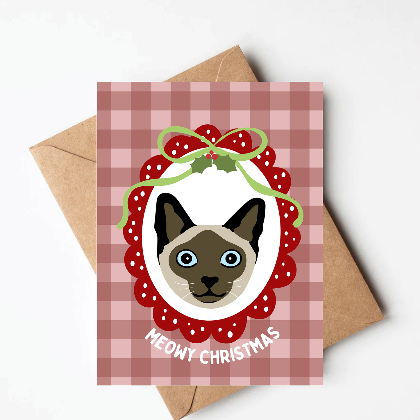 Siamese Cat Christmas Card
