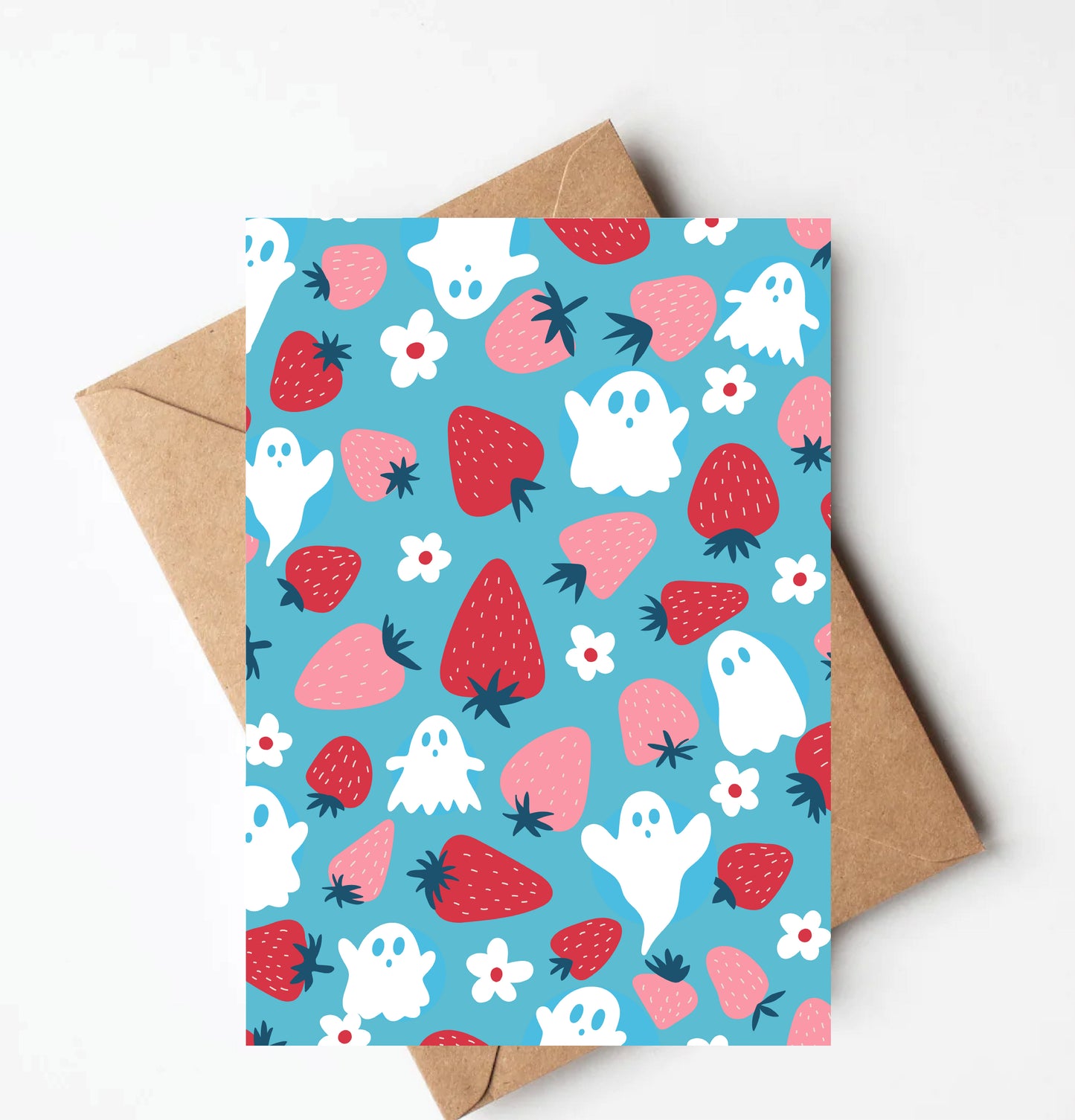 Strawberry ghost card