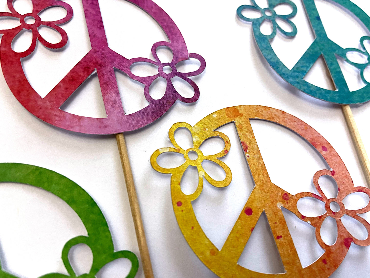 Peace Sign cupcake toppers