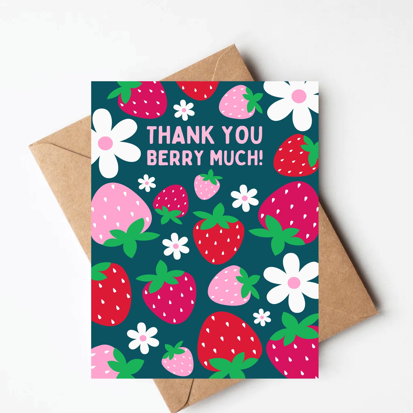 Strawberry thank you card