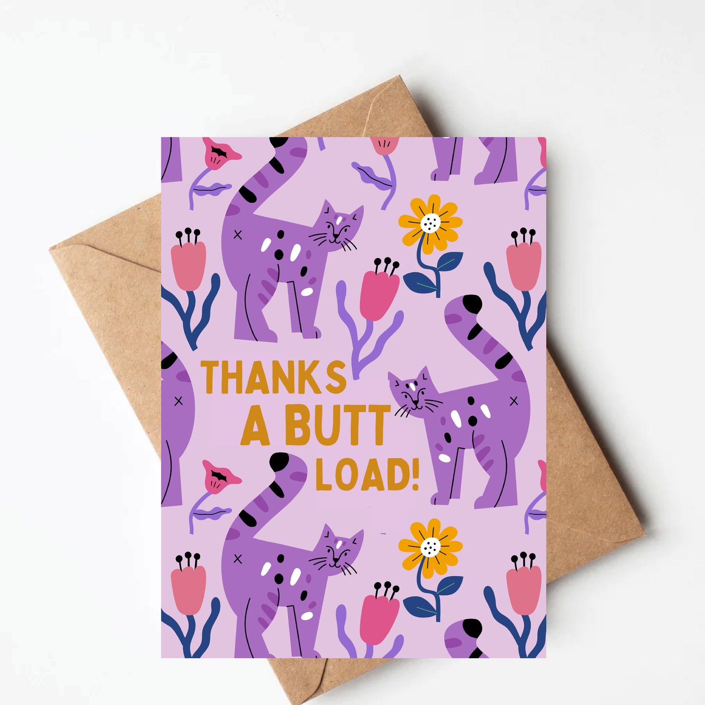 Funny Cat Thank You Card