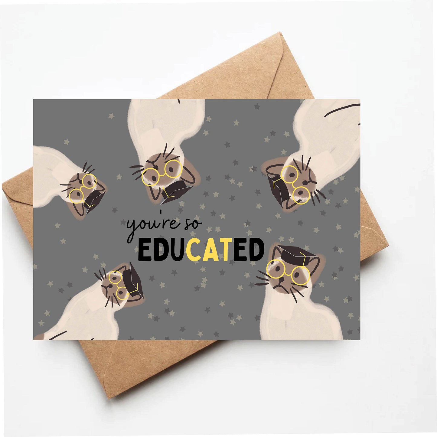 Siamese cat graduation card
