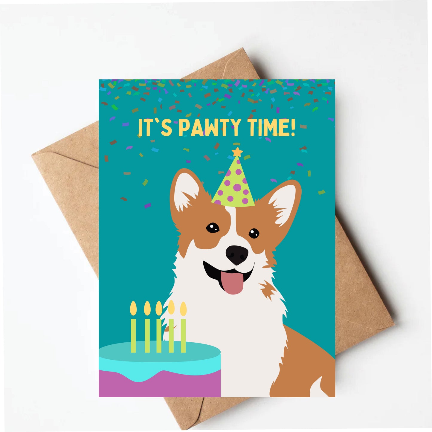 Corgi birthday card