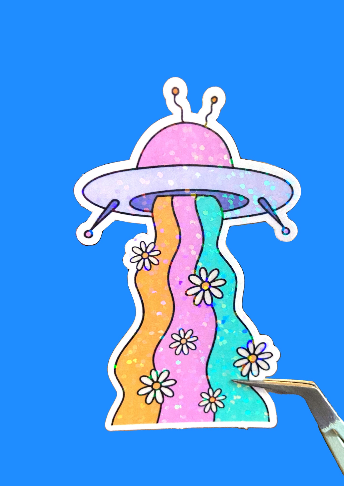 Floral UFO Sticker