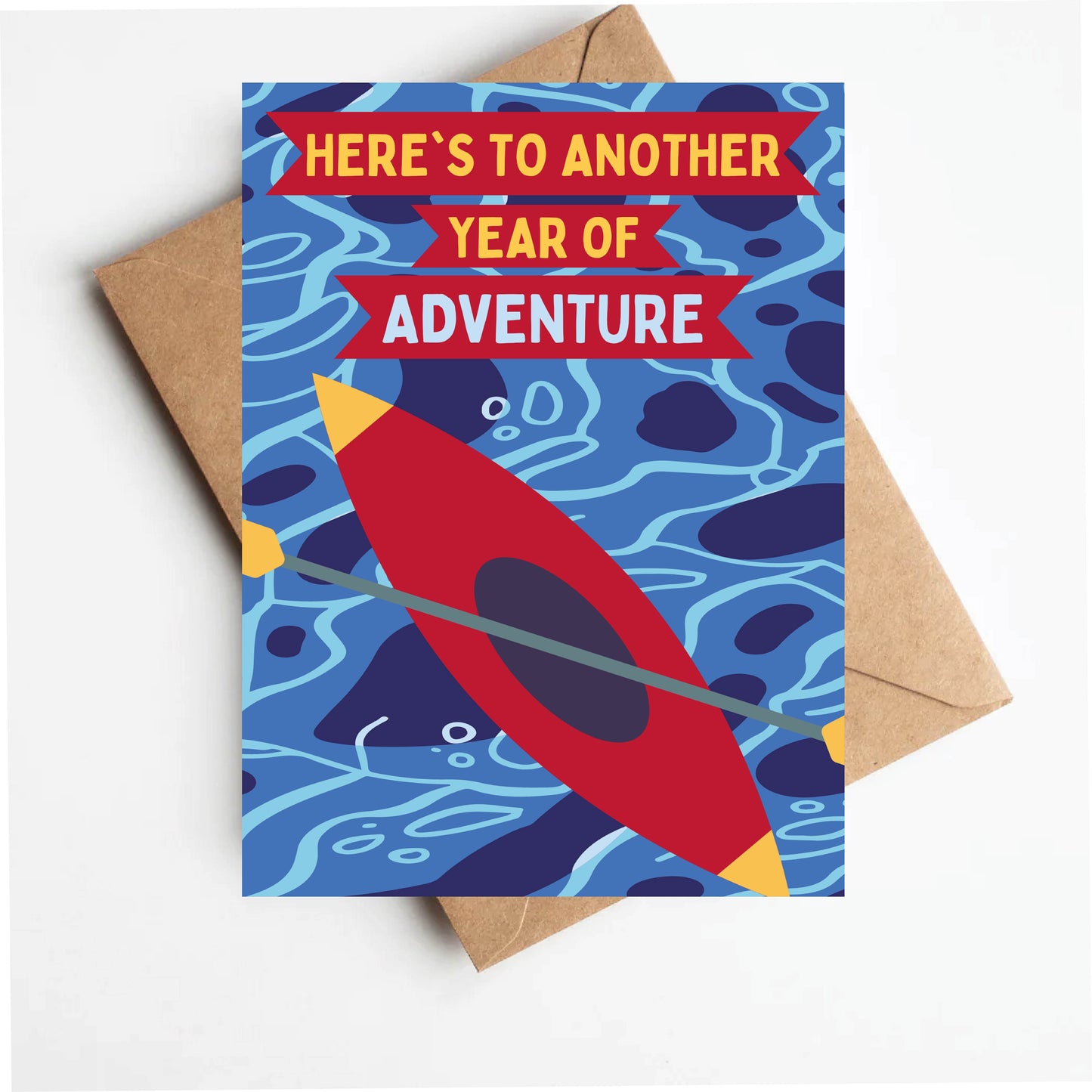 Kayak birthday card