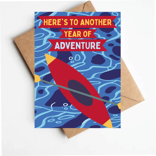 Kayak birthday card