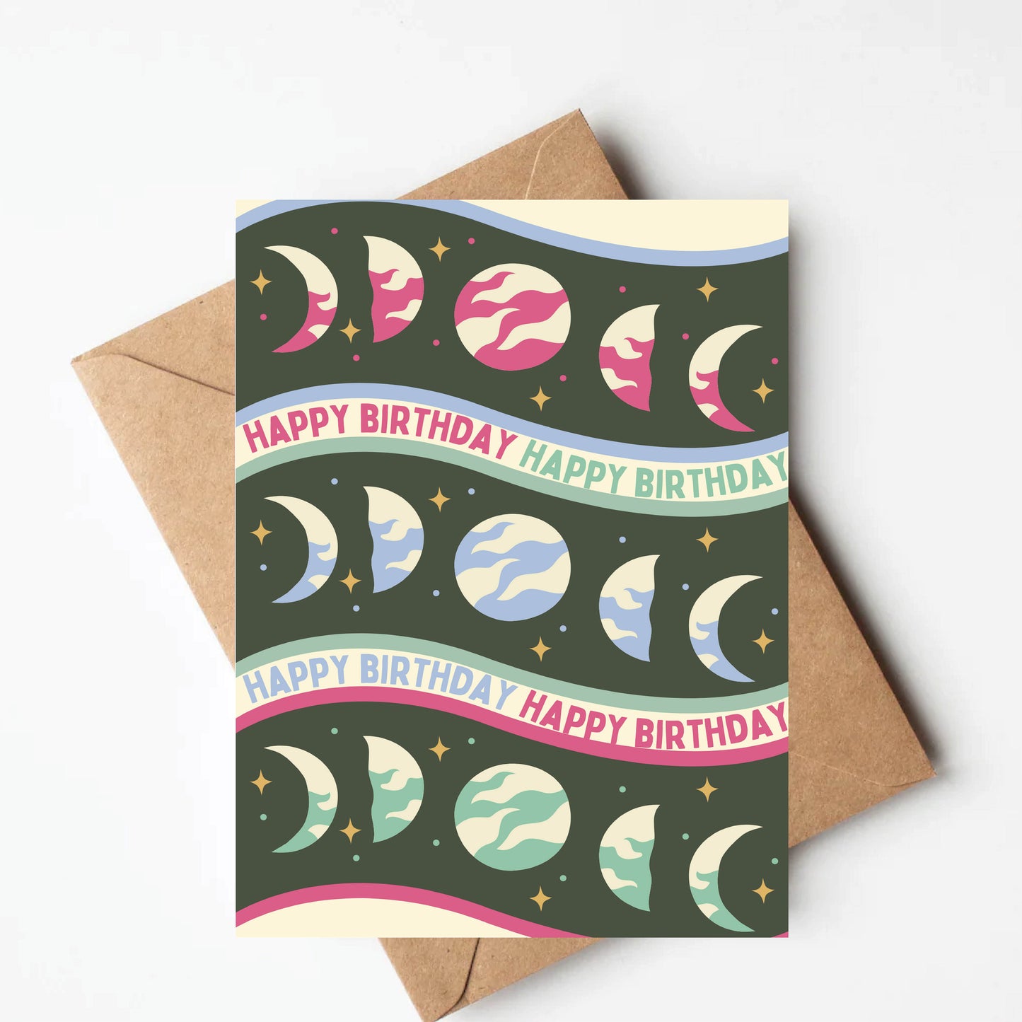 Moon Phase Birthday Card