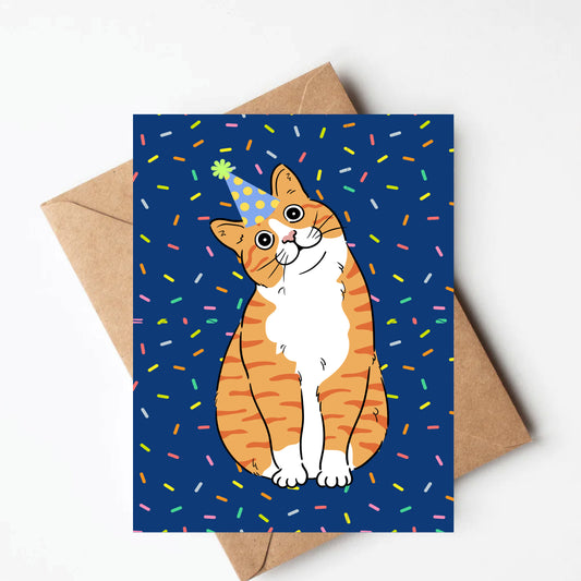 Orange Cat Birthday Card