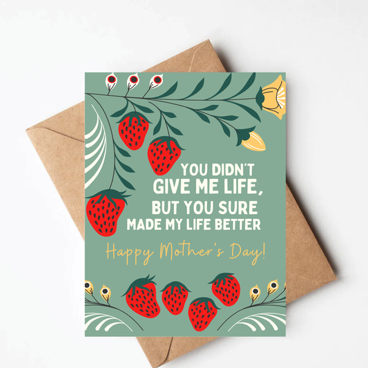 Strawberry Bonus Mom Card