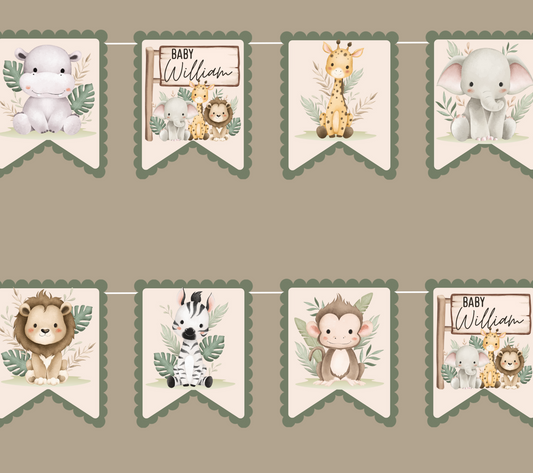 Jungle  Baby Shower Banner