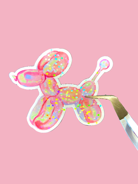 Pink Balloon Dog Sticker