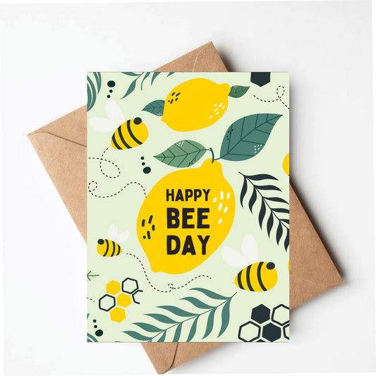 Lemon bee birthday card