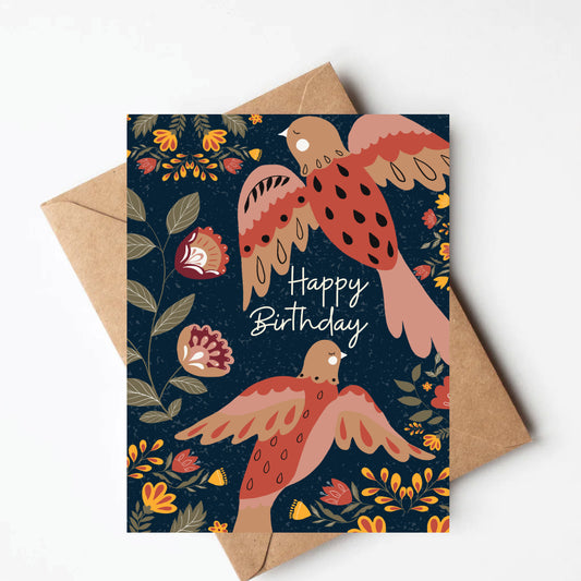 Pretty Bird Birthday Card