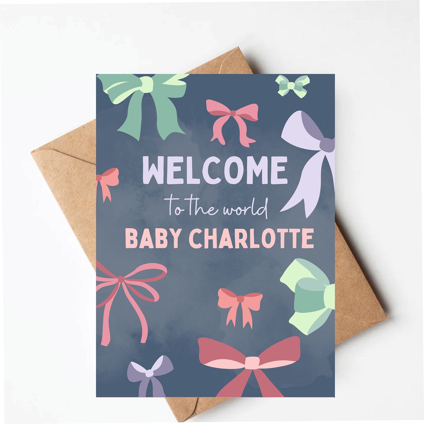 Personalized Baby Girl Card