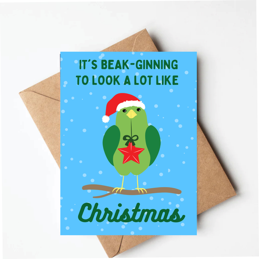 Budgie Christmas Card