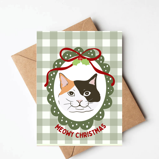 Calico Cat Christmas Card