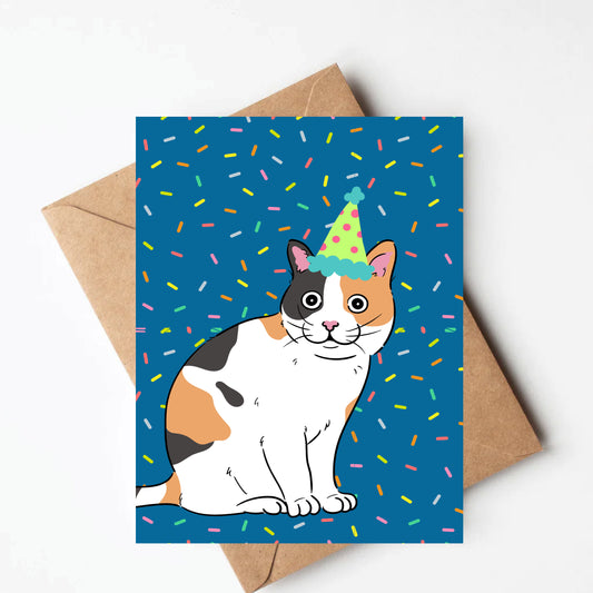 Calico Cat Birthday Card