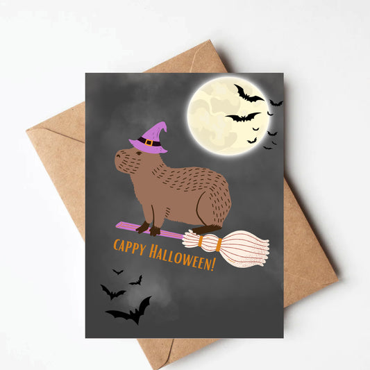 Capybara halloween card