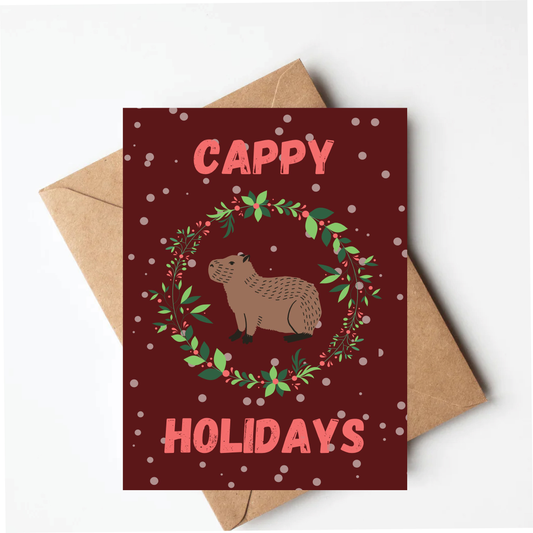 Capybara Christmas Card