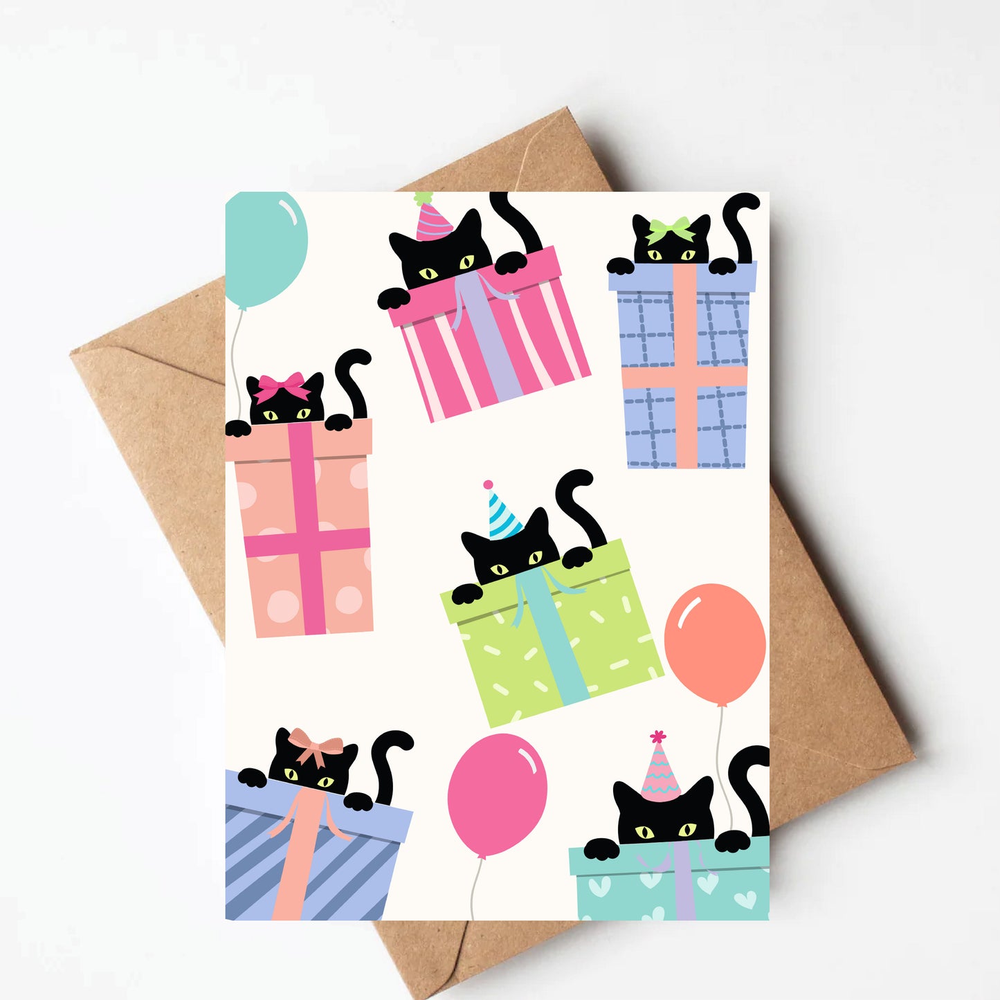 Black cat birthday card