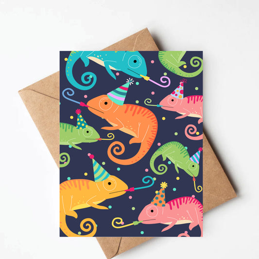 Chameleon birthday card