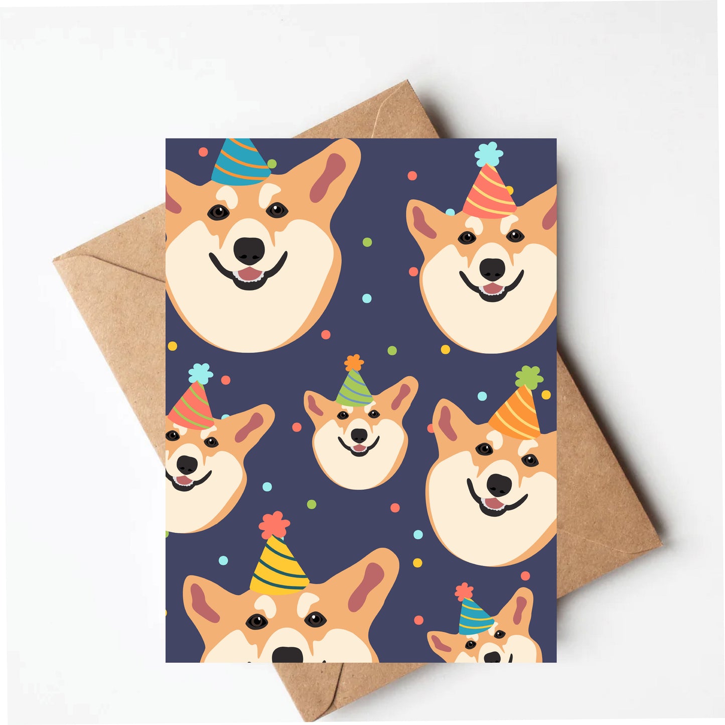 Corgi birthday card