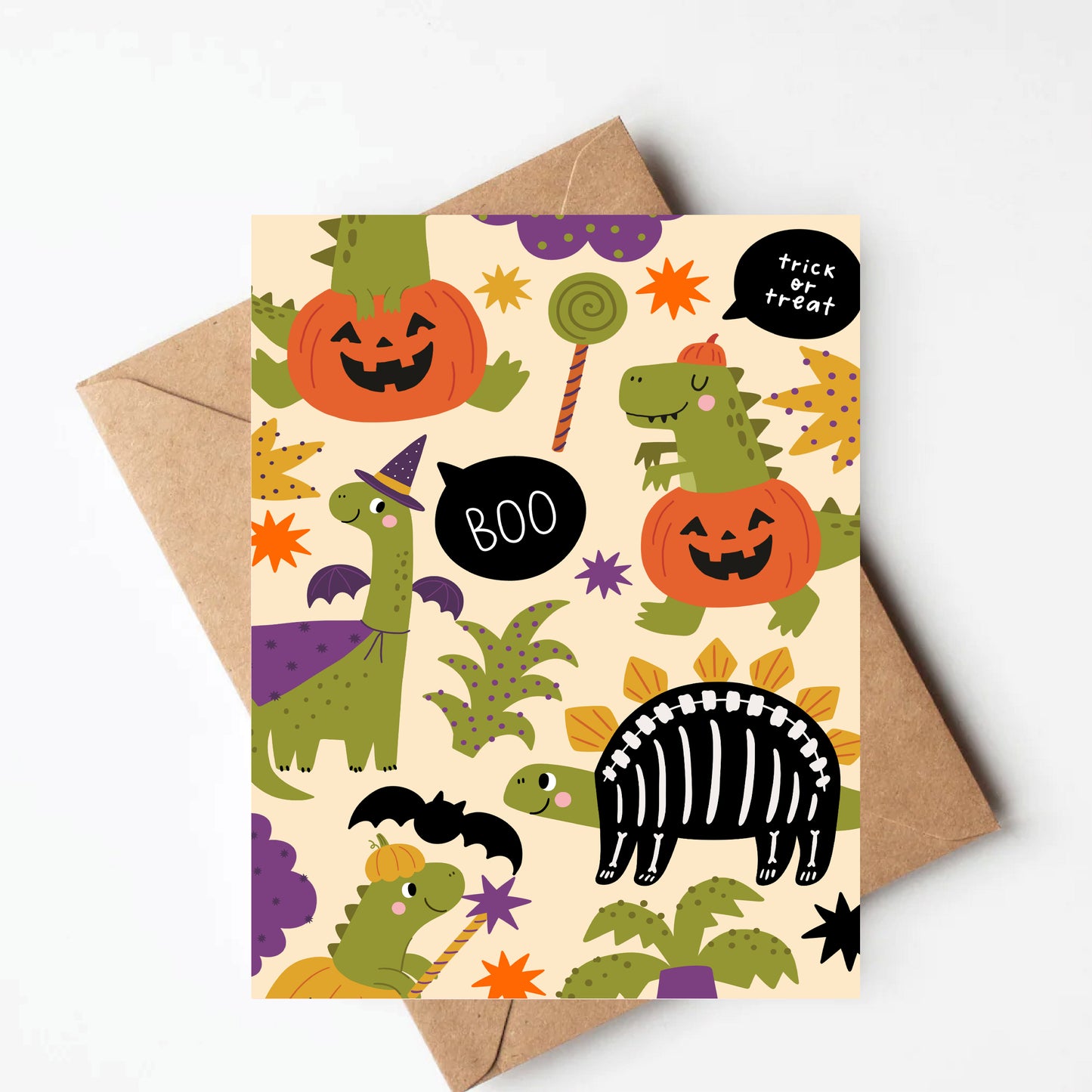 Dinosaur Halloween Card