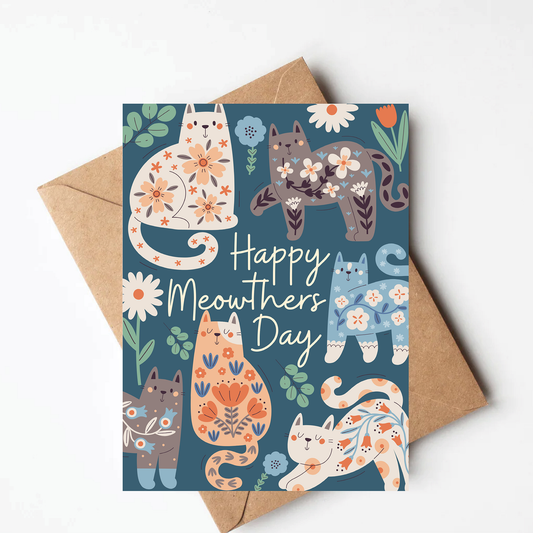 Floral Cat Mother's Day Card