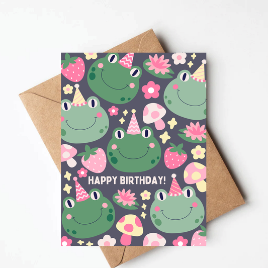 Cute Frog Birthday Card