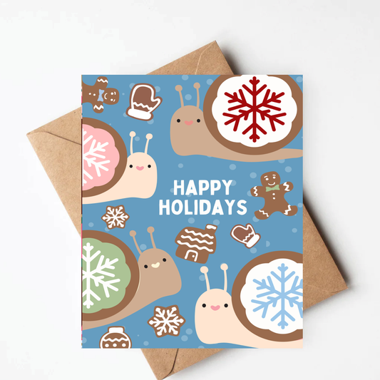 Gingerbread Snail Christmas Card