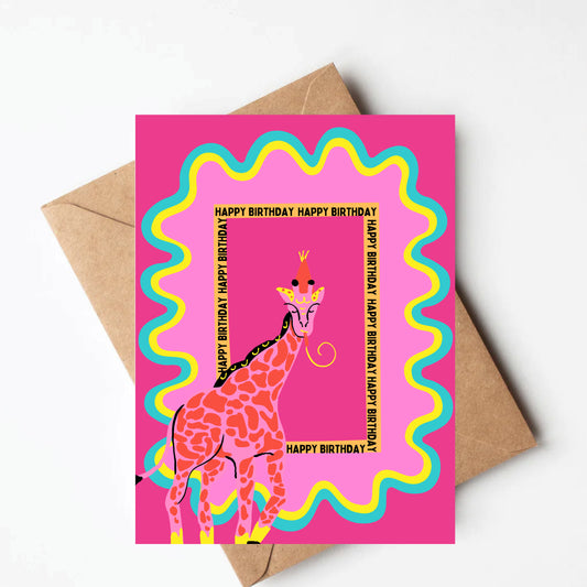 Funky Giraffe Birthday Card