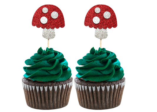 Mushroom cupcake toppers