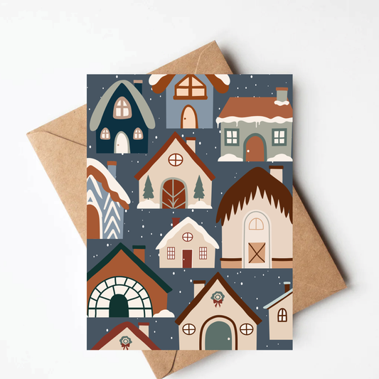 Snowy Houses Christmas Card