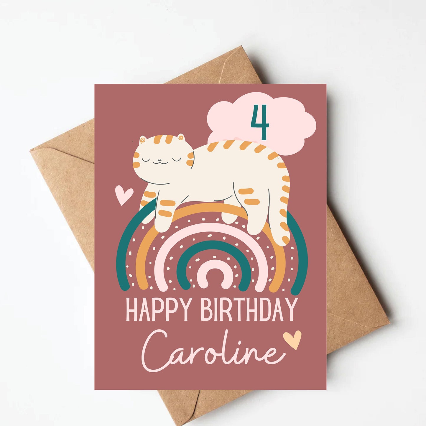 Personalized Cat Birthday Card
