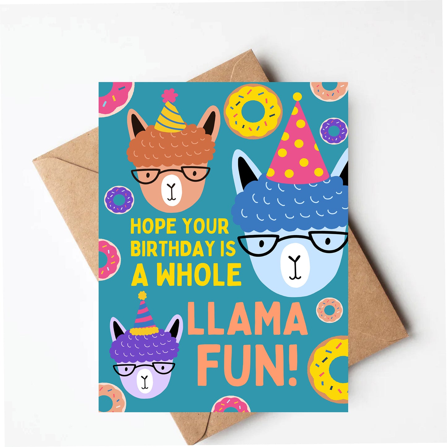 Llama birthday card