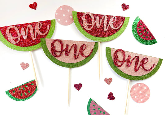 One in a melon cupcake toppers