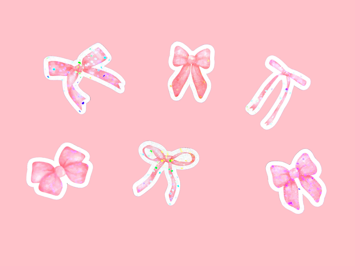 Mini Pink Bow Stickers