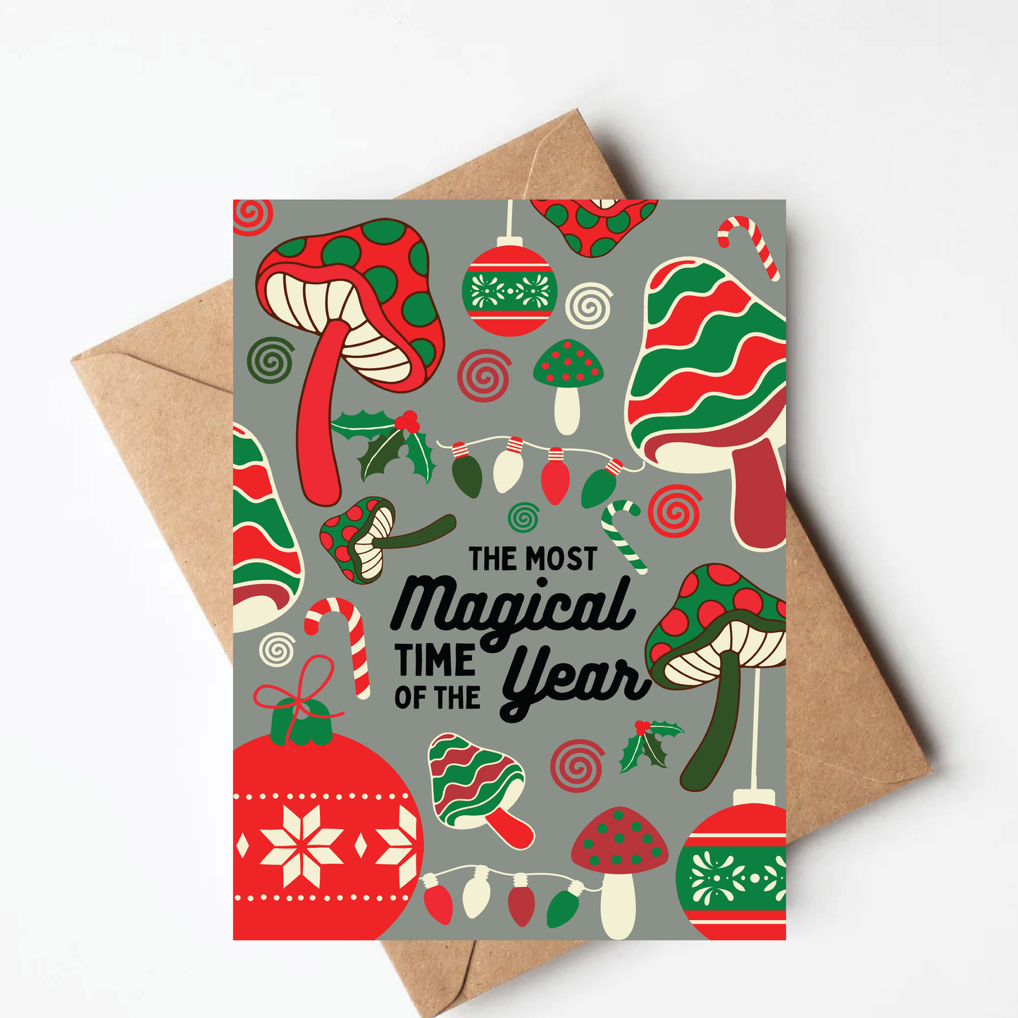 Mushroom Christmas Card